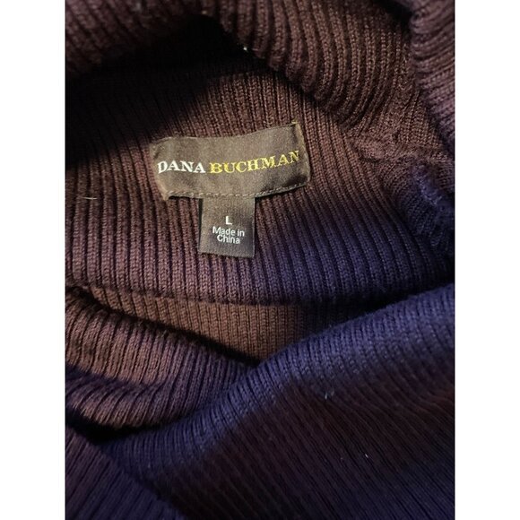 Dana Buchman Ribbed Knit Marroon Cowl Neck Fit and Flare Dress Sz L - Picture 5 of 10